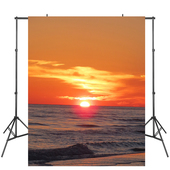 新款 饰道具无缝整张写真布 落日大海摄影背景布影楼照相馆自拍装