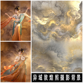 饰数码 装 写真布 敦煌画意摄影背景布影楼照相馆室内拍照个性 新款