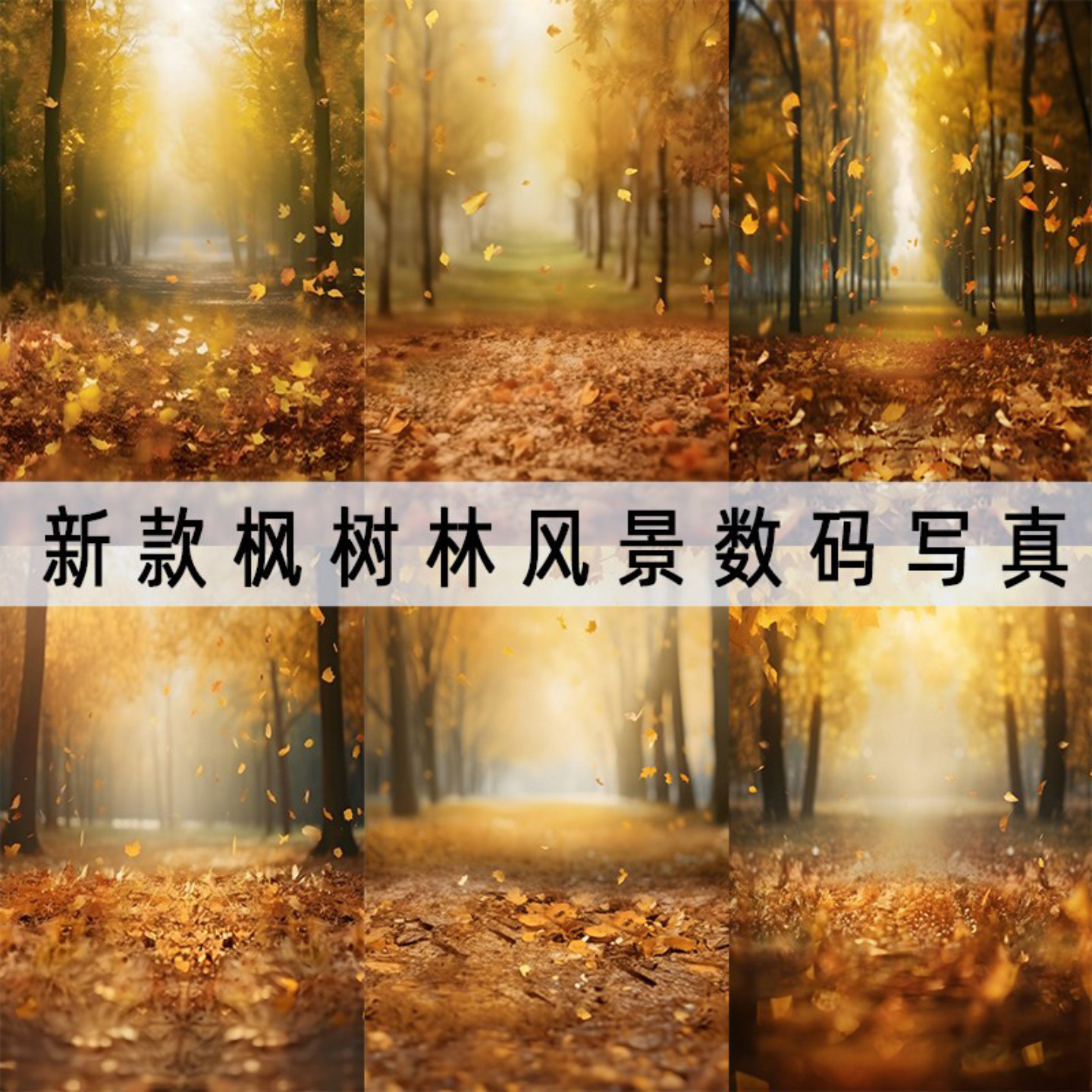 枫树林秋叶秋天摄影背景布家用