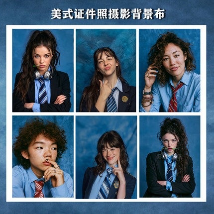 新款毕业美式证件照拍摄道具绿幕背景布影楼写真摄影直播背景布