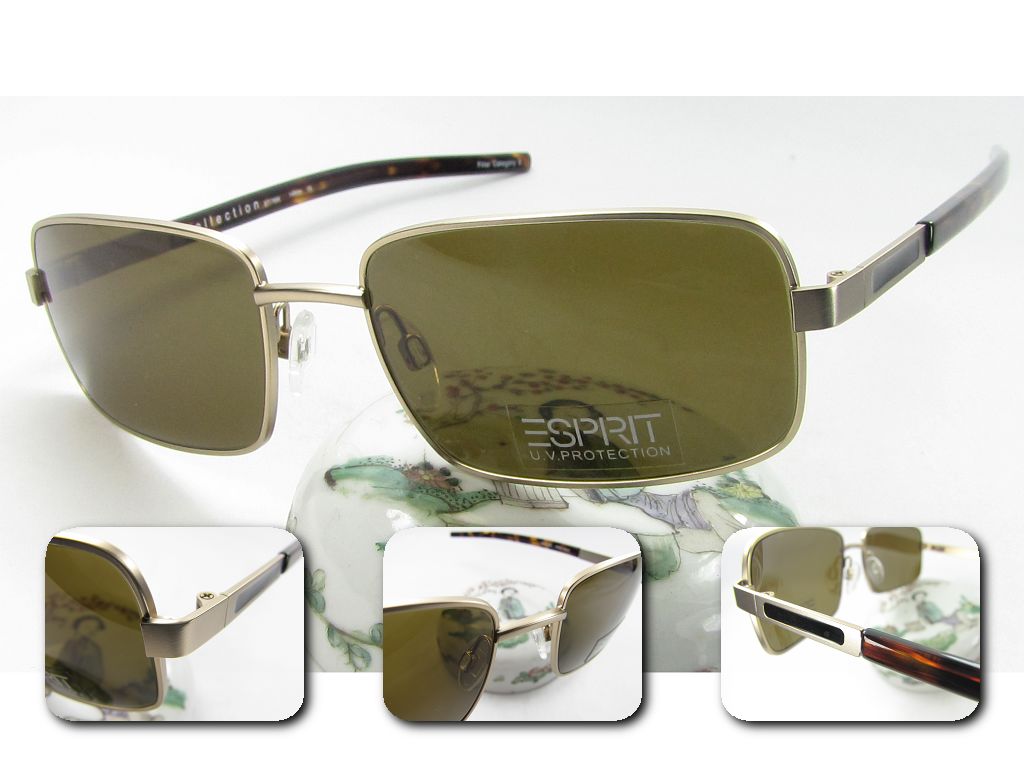 运动款直型镜腿合金太阳镜墨镜 ET17666 茶色 灰色 男女 可配近视