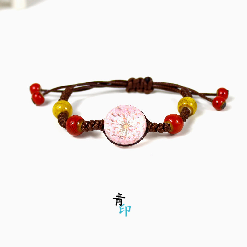 花干手链女简约手工复古文艺陶瓷