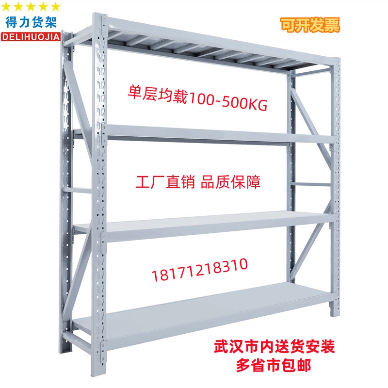 武汉货架仓库仓储置物架多层商用展示架家用储物架落地收纳铁架子