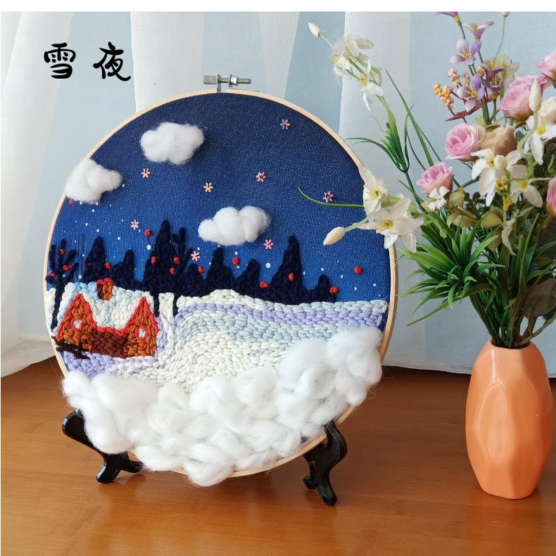 俄罗斯戳戳绣diy手工材料包挂画毛线装饰画儿童刺绣戳戳乐秀礼物图片