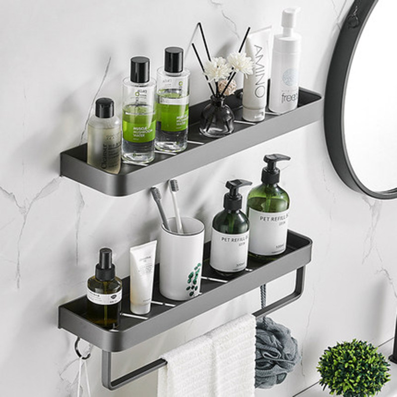 浴室置物架免打孔卫生间洗漱台收纳架壁挂式厕所洗手间墙上枪灰色,家庭/个人清洁工具,浴室角架/置物架,淘宝优惠券,粉丝福利购,淘宝优惠卷