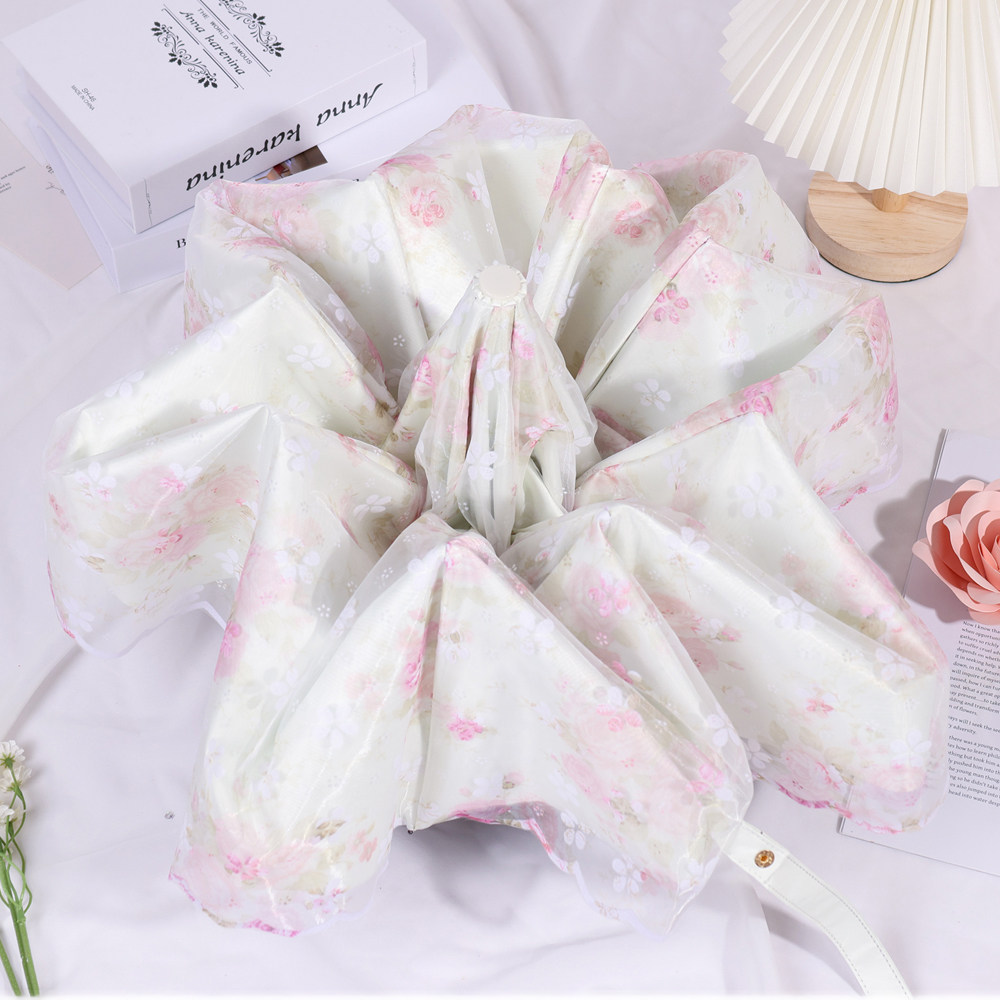 全自动蕾丝花边防晒伞女防紫外线双层雨伞晴雨两用自动收缩太阳伞