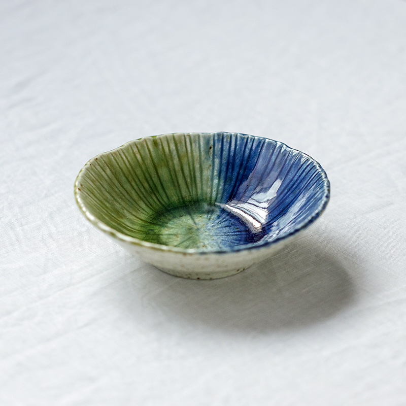 美浓烧小深盘陶瓷圆形复古釉下彩