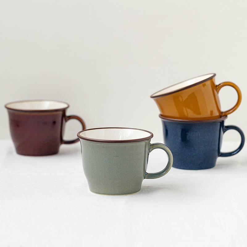 日本进口美浓烧复古陶瓷如玉马克杯日式大号简约水杯咖啡杯早餐杯