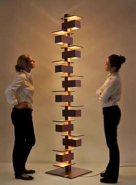 taliesin法式流水别墅落地灯台灯设计师客厅木雕侘寂风复古装饰灯