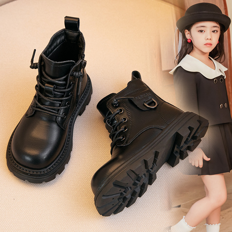 女童马丁靴真皮软底单靴
