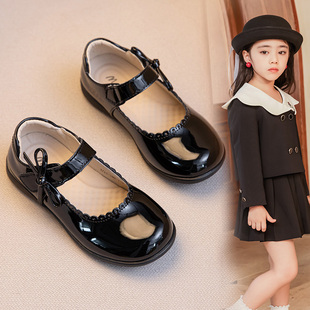 女童皮鞋黑色演出鞋表演鞋公主鞋儿童小皮鞋宝宝学生软底单鞋校鞋