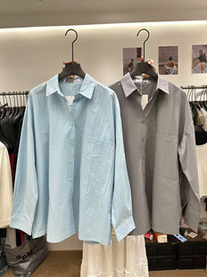 衬衫 2026年春季 设计感纯色简约长袖 韩版 女宽松显瘦百搭上衣 新款