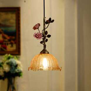 全铜法式卧室床头小吊灯设计师创意个性复古田园艺术玄关吧台灯具