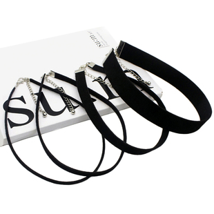 黑色锁骨链女高级感颈链简约气质皮绳项链短款 choker项圈日常颈带