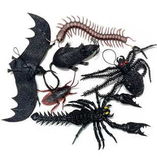 假蜘蛛仿真昆虫爬行动物模型套装 儿童软胶玩具塑虫子蛇蜈蚣蝎子