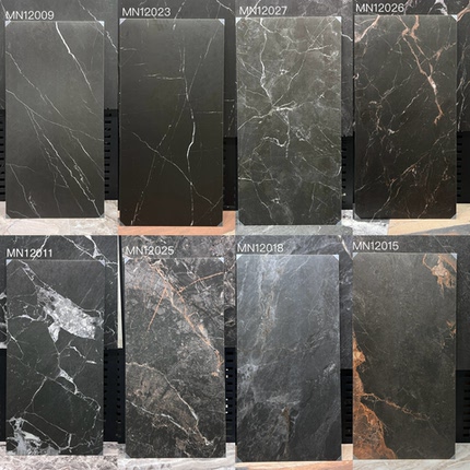 黑色哑光瓷砖黑白根918墙砖商业场所防滑地砖客厅深色砖600x1200