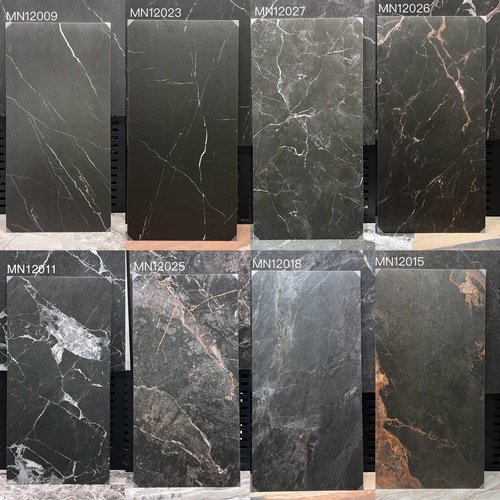 黑色哑光瓷砖黑白根918墙砖商业场所防滑地砖客厅深色砖600x1200