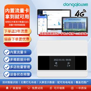 免布线 客流量计数器红外人流量统计器门店商场展馆景区 动恰4G版