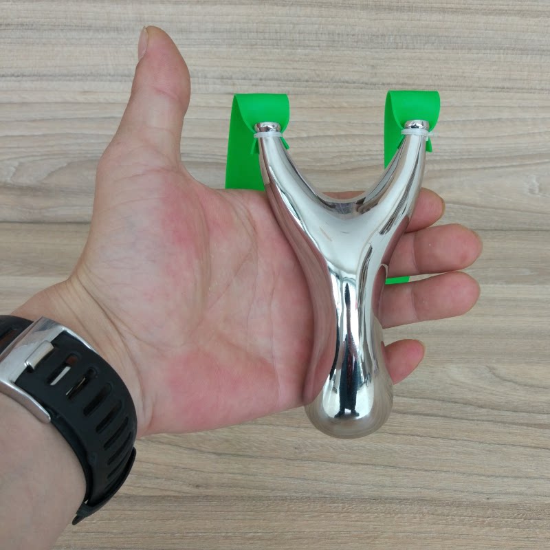 成人实心不锈钢304反曲胖竞技精准扁皮弹弓高精度强力大威力弹工