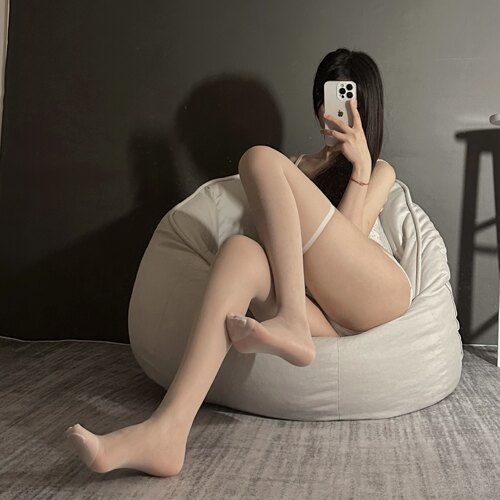 纯欲白过膝袜黑袜女性感高筒无边哑光半截长筒春秋黑色大腿袜