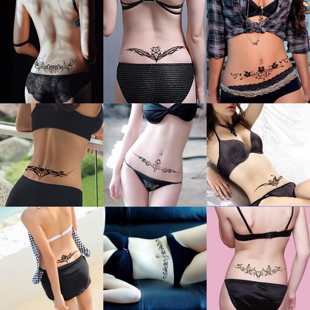 魅魔纹身贴防水女持久仿真性感腰高级感遮盖剖腹产疤痕贴纸