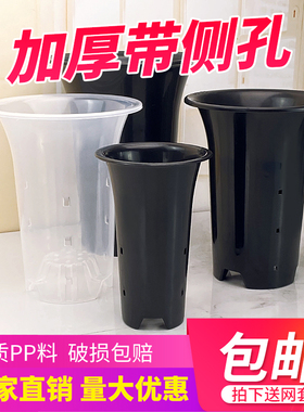 种兰花花盆高筒塑料加厚透气蝴蝶墨兰大号特大室外养兰花专用花盆