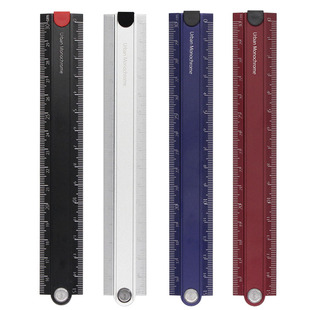 日本KOKUYO国誉折叠尺15cm30cm铝制直尺子学生用测量高精度多功能