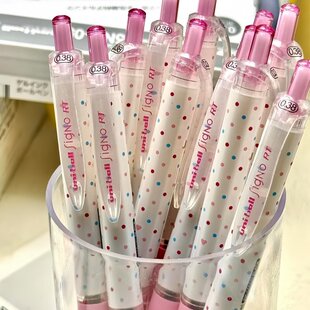 日本uni三菱中性笔UMN-138限定波点0.38彩色按动水笔学生用大容量