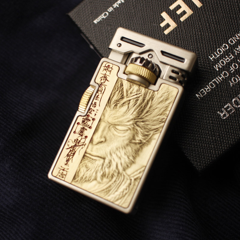 首领chief个性黑神话煤油打火机双齿轮联动点烟送礼高档定制限量