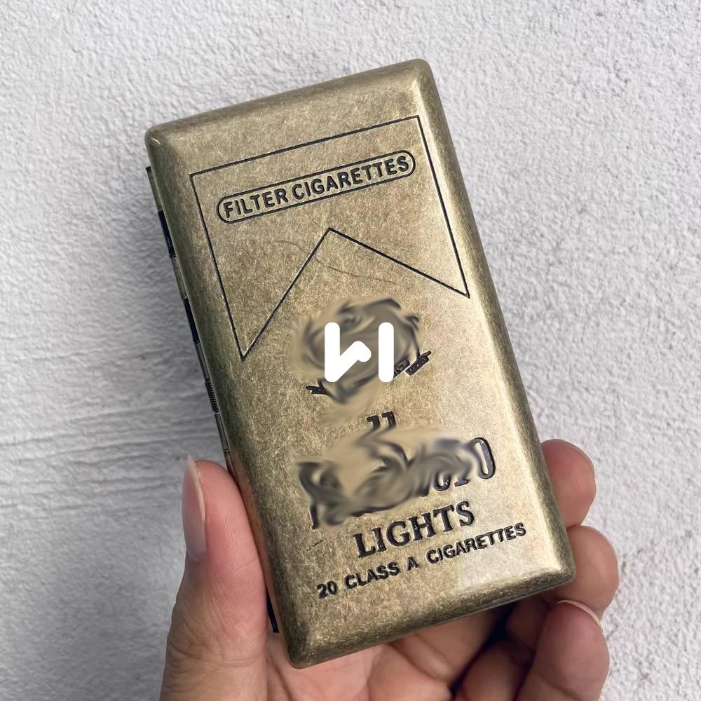 高档新款细烟仿古铜色金属烟盒香烟储存盒翻盖个性便携超薄礼品