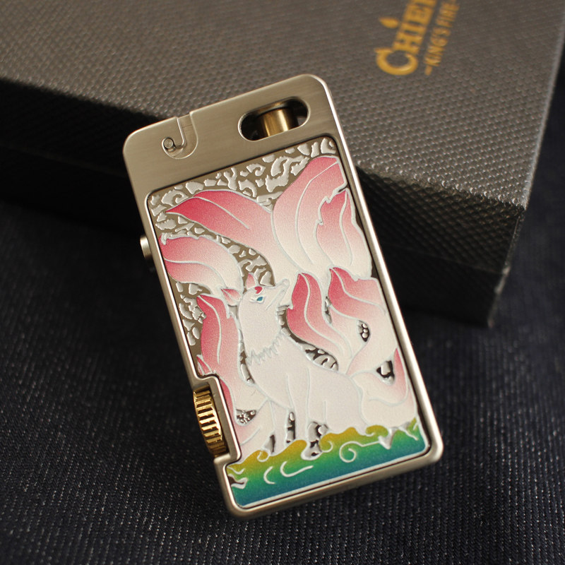 首领煤油打火机复古夜光九尾狐双面鎏金彩绘弹射点火创意送男友,ZIPPO/瑞士军刀/眼镜,煤油打火机,淘宝优惠券,粉丝福利购,淘宝优惠卷