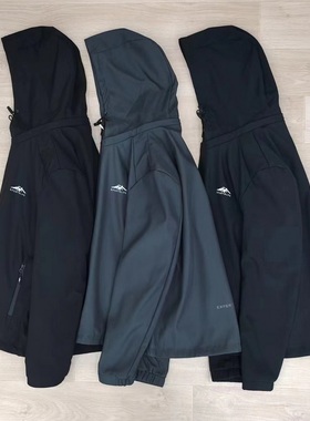 外贸原单户外防风透气软壳冲锋衣宽松休闲连帽夹克男春秋外套0869