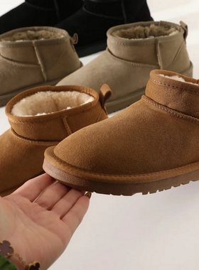 翻毛皮毛一体保暖一脚蹬雪地靴男