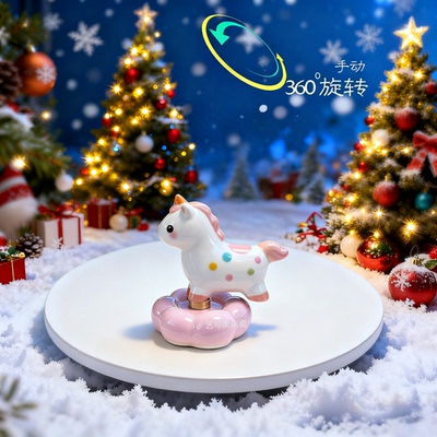 网红爆火陶瓷底旋转摆件可爱卡通星星人转转摆件陶瓷桌面摆件礼品