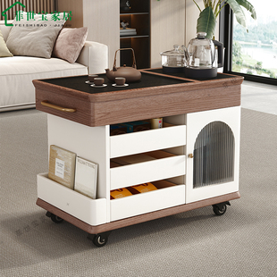 可移动小茶几茶桌茶台泡茶煮茶上下水一体式抽屉储物客厅阳台书房