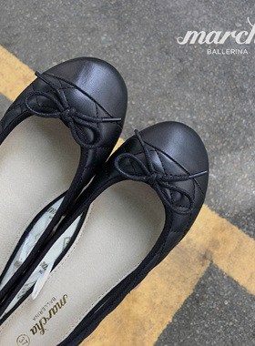 新品香港专柜正品marcha芭蕾舞鞋蝴蝶结 平底鞋 圆头 女单鞋