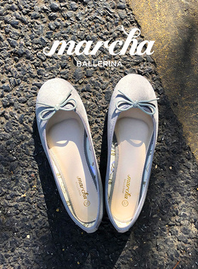 marcha芭蕾舞小香风淑女气质百搭蝴蝶结浅口瓢平底女单上班夏季鞋