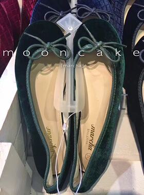 新品香港专柜正品marcha芭蕾舞鞋蝴蝶结平底鞋春季圆头女单鞋