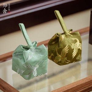 归云居 织锦松鹤壶袋 中式简约杯袋主人杯知舍布艺旅行茶具收纳袋