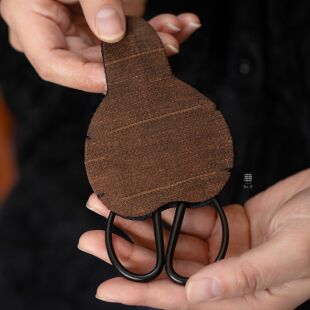 归云居｜茶艺迷你剪刀套组 老料香云纱剪刀布套 知舍剪茶叶袋茶包