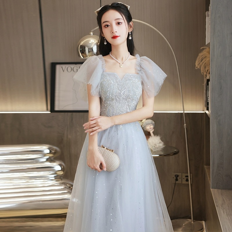 法式晚礼服少女仙气学生宴会气质主持演出服成人礼公主裙轻奢小众