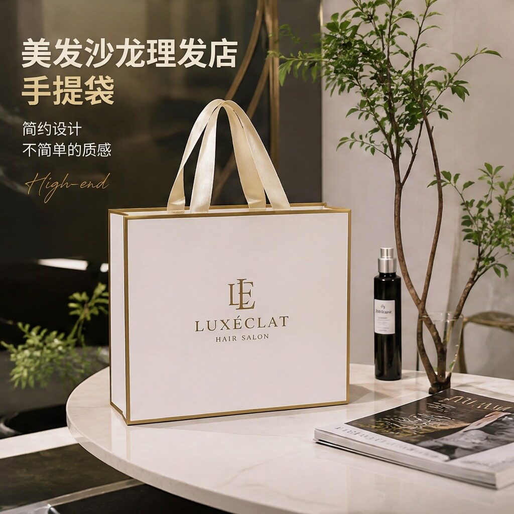 美发沙龙店纸袋手提袋美发造型定制包装袋美容手拎袋打包袋礼盒袋