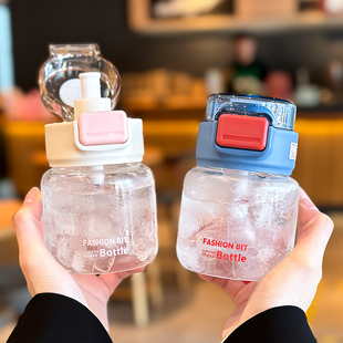 小巧便携玻璃杯女夏季耐高温食品级高硼硅防爆带吸管小容量咖啡杯