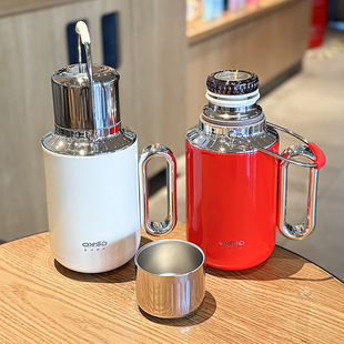 机械显温泡茶保温杯大容量茶水分离高级男款带手柄女士专用焖茶壶