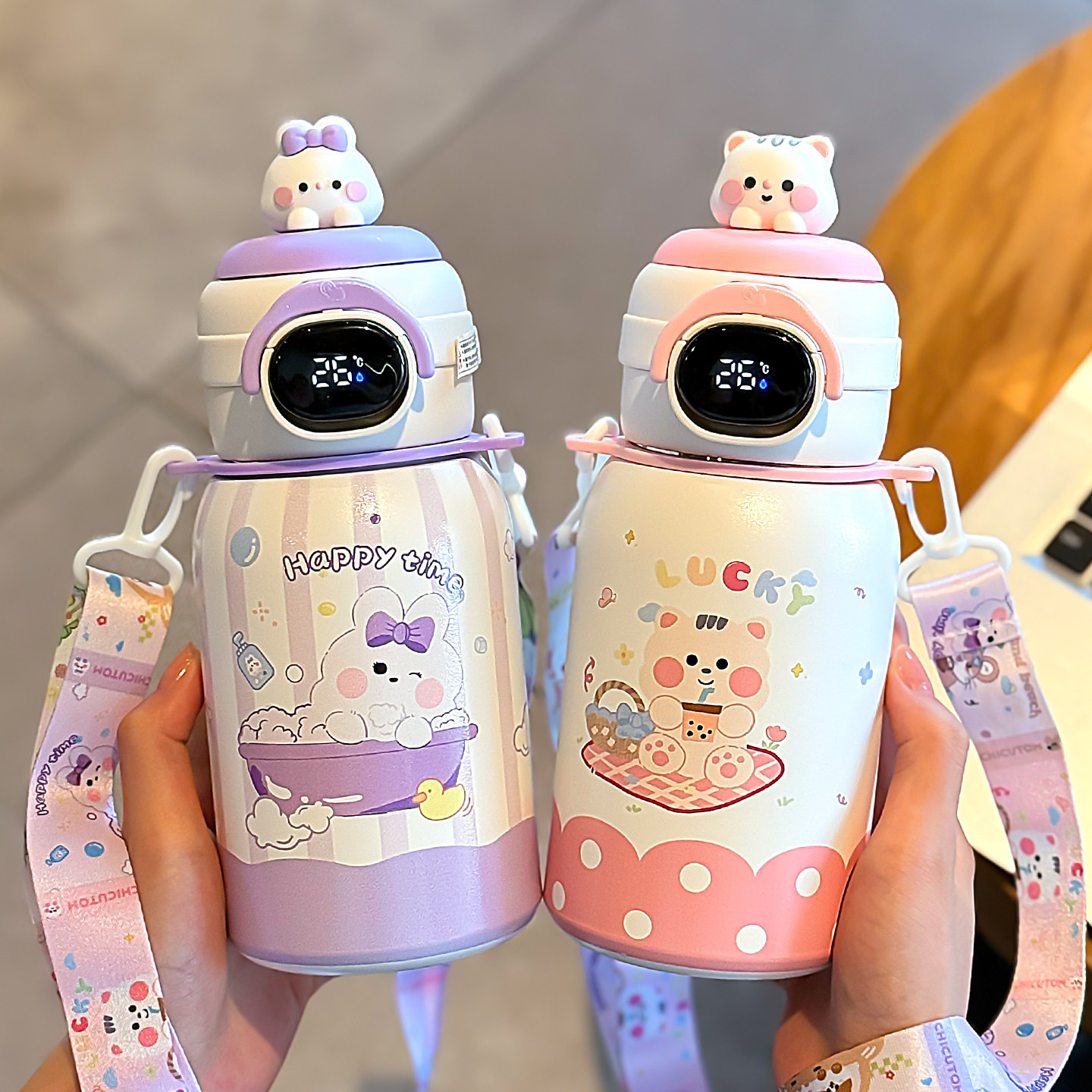 儿童保温杯女孩上学专用水壶直饮宝宝小学生幼儿园双饮吸管水杯子