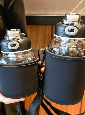 大容量玻璃杯1000ml2000ml耐高温防爆高硼硅水瓶茶水分离水瓶杯子