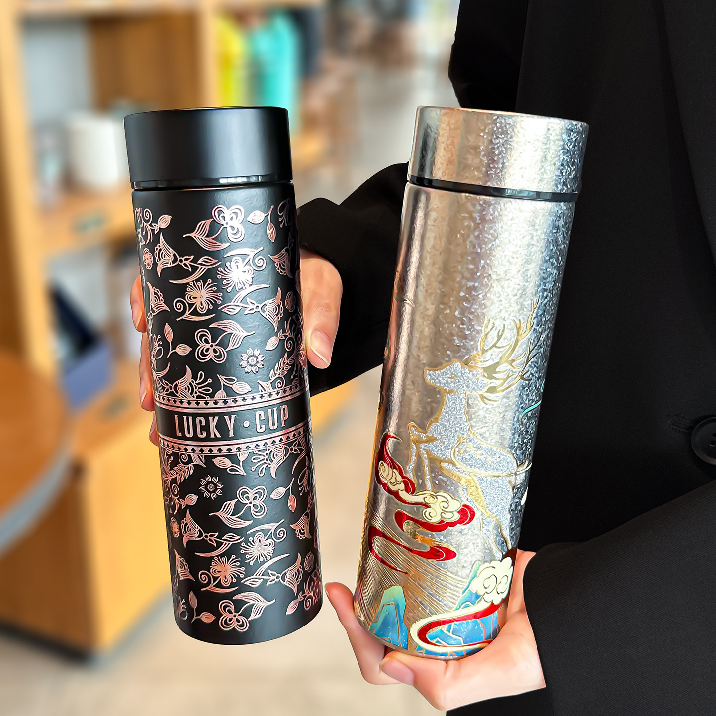 纯钛保温杯男女士双层钛2025新款高档养生焖泡杯钛晶泡茶礼品杯子