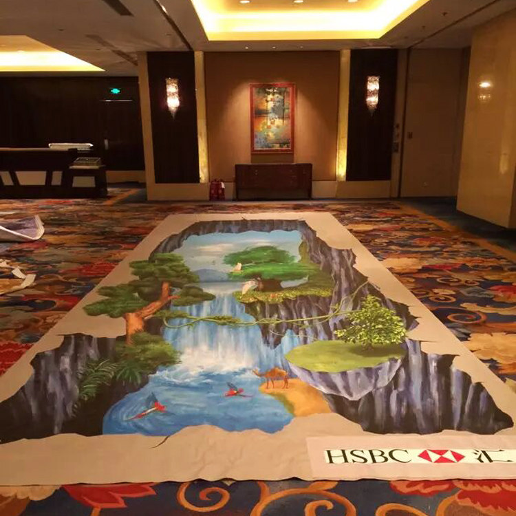 仁雅地贴3D画喷绘画手绘画地画