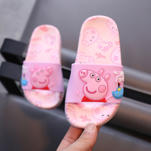 夏季 小猪幼儿园防滑男女宝宝防滑软底小孩室内洗澡 儿童卡通凉拖鞋