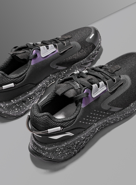 李宁男鞋跑步鞋夏季网面透气男soft跑鞋潮流黑色减震运动鞋liming